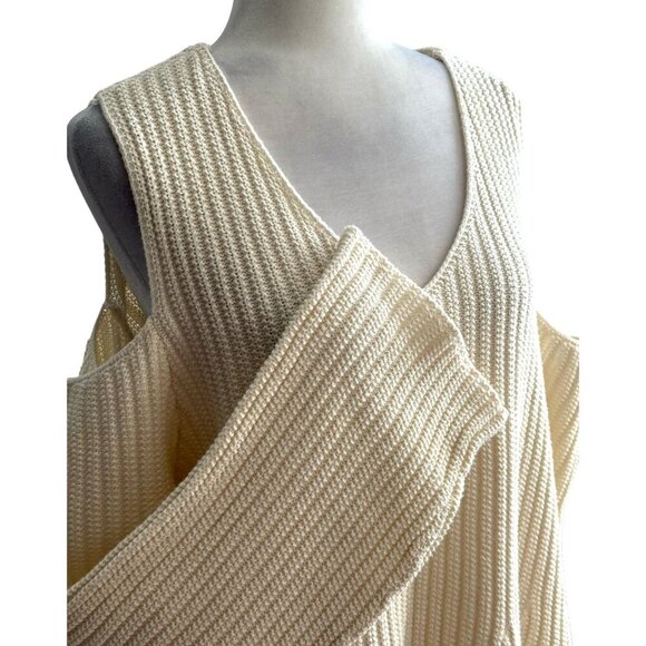 Style & Co Cream Sweater Cold Shoulder Bell Sleeves Ribbed Knit Women's Size 3X - Picture 4 of 9